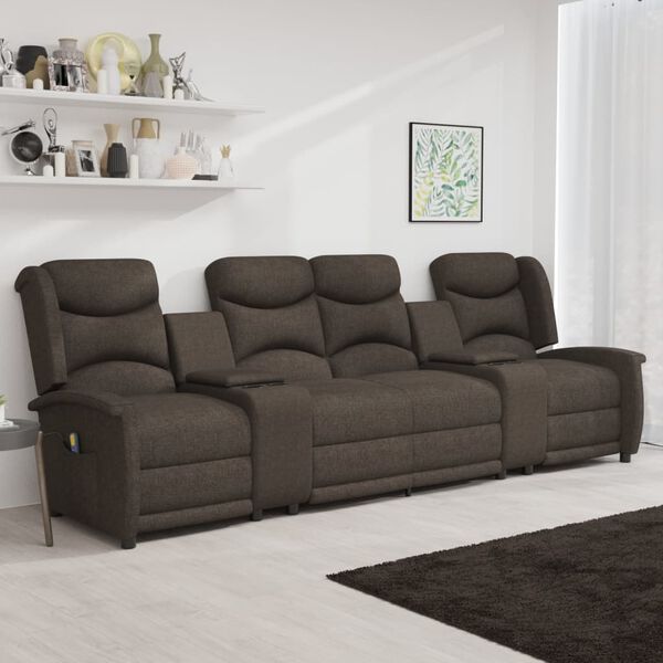 vidaXL 4-personers massagestol med kopholdere brun
