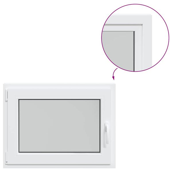 vidaXL kældervindue "RISOR" 80x60 cm dreje-kip DIN venstre hvid