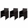 vidaXL Havestole 3 stk. Brun Poly rattan