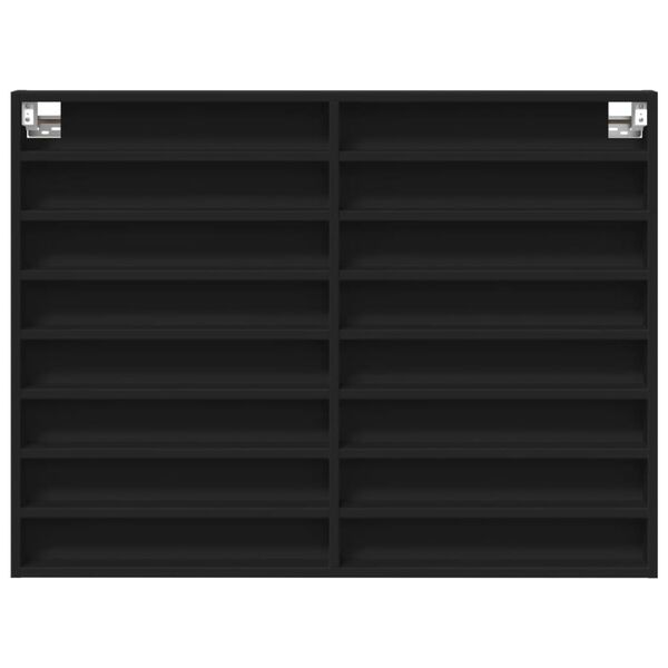 vidaXL vitrineskab 100x8,5x75 cm konstrueret træ sort