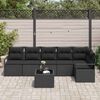 vidaXL Sofa S&aelig;t med pude 7 pcs Sort polyrattan