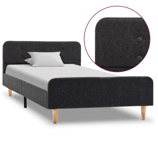 vidaXL sengestel 90x200 cm hessian m&oslash;rkegr&aring;