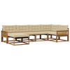 vidaXL Udend&oslash;rs sofagruppe med pude 6 pcs Naturlig og Beige