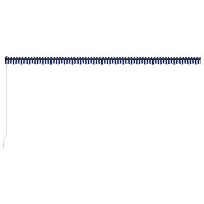 vidaXL foldemarkise manuel betjening 600x300 cm blå og hvid