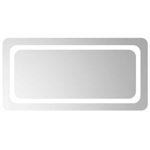 vidaXL LED badev&aelig;relsesspejl Transparent 80 x 40 cm h&aelig;rdet glas