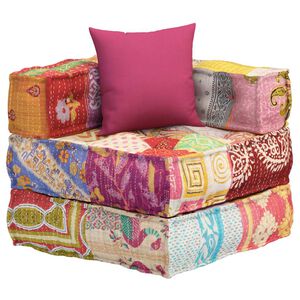 vidaXL modulsofa med pude stof patchwork