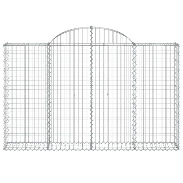 vidaXL buede gabionkurve 2 stk. 200x30x120/140 cm galvaniseret jern