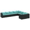 vidaXL sofas&aelig;t til haven 9 dele med hynder polyrattan sort