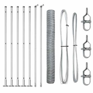 vidaXL Hegnsp&aelig;l S&oslash;lv 10 x 1 m (50 mm net) St&aring;l