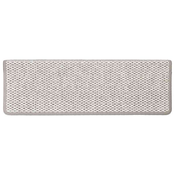 vidaXL selvkl&aelig;bende trappem&aring;tter 15 stk. 65x21x4 cm sisal-look platina