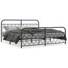 vidaXL sengeramme med sengegavl og fodg&aelig;rde 200x200 cm metal sort