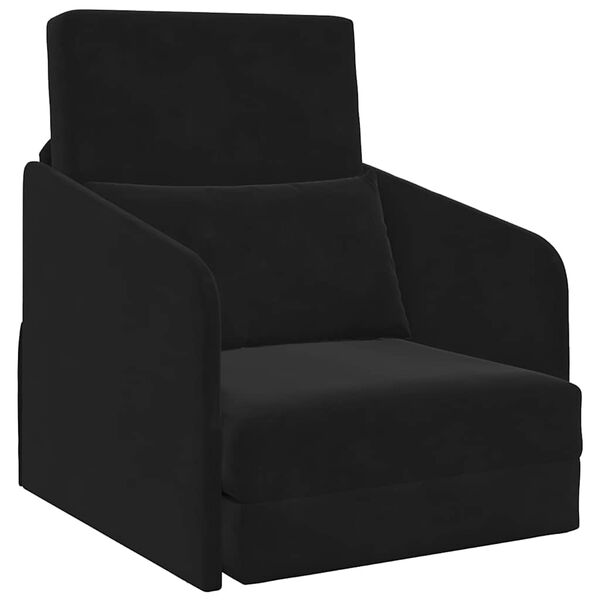 vidaXL Sovesofa Sort 65 x 80 x 83 cm Fl&oslash;jl