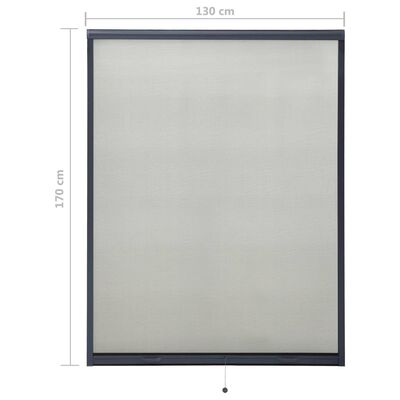 vidaXL nedrulleligt insektnet til vinduer 130x170 cm antracitgrå