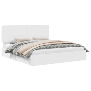 vidaXL Opbevaringsseng med skuffe Hvid 180 x 200 cm Konstrueret tr&aelig;