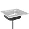 vidaXL k&oslash;kkenvask med afl&oslash;bss&aelig;t 600x600x155 mm rustfrit st&aring;l s&oslash;lv