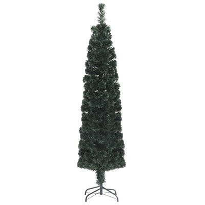 vidaXL kunstigt smalt juletræ med juletræsfod 120 cm fiberoptisk