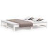 vidaXL daybed med udtr&aelig;k 2x(90x200) cm massivt fyrretr&aelig; hvid