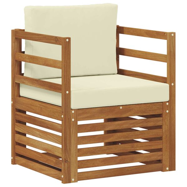 vidaXL Udend&oslash;rs sofagruppe Soli Akacietr&aelig; og polyester Naturfarvet