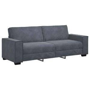 vidaXL 3-personers sofa 220x78x84 cm fl&oslash;jl m&oslash;rkegr&aring;