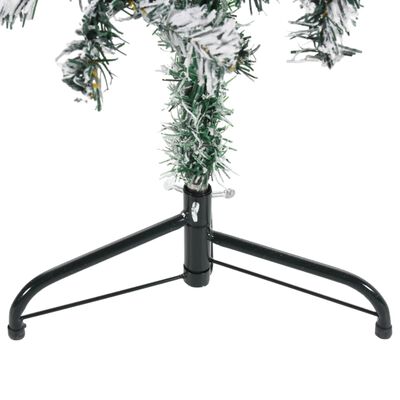 vidaXL kunstigt halvt juletræ med sne 150 cm smalt