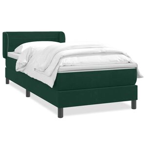 vidaXL kontinentalseng med madras m&oslash;rkegr&oslash;n 80x220 cm fl&oslash;jl