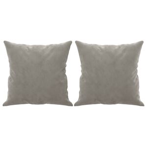 vidaXL pyntepuder 2 stk. 40x40 cm velour lysegr&aring;