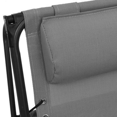 vidaXL foldbare havestole 2 stk. textilene grå
