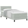 vidaXL Box spring seng med hovedg&aelig;rde Lysegr&aring; 80 x 200 cm Fl&oslash;jl