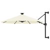 vidaXL v&aelig;gh&aelig;ngt parasol m. LED-lys 300 cm sandfarvet