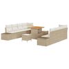 vidaXL Havesofa S&aelig;t med pude 11 pcs Beige polyrattan