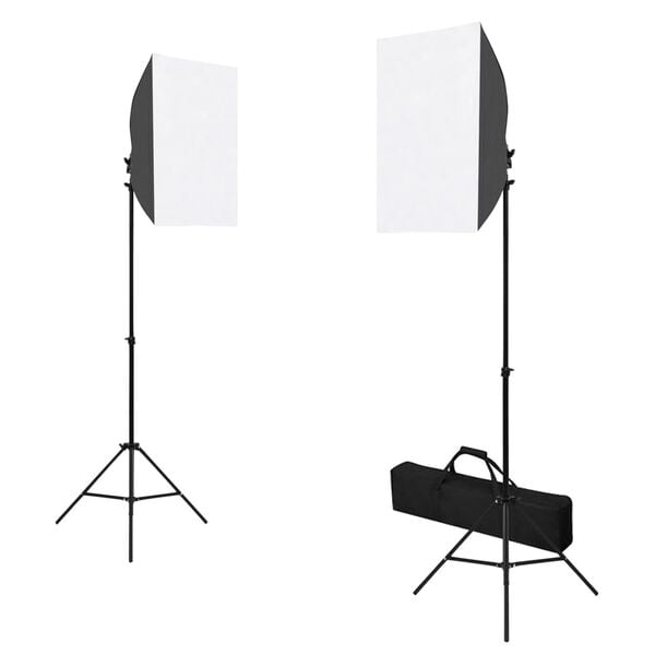 vidaXL fotostudies&aelig;t med softbox-lamper + baggrund og reflektor