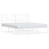vidaXL sengeramme med sengegavl 160x200 cm metal hvid
