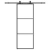 vidaXL skyded&oslash;r med hardwares&aelig;t 76x205 cm ESG glas sort