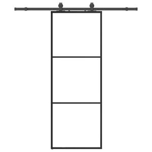 vidaXL skyded&oslash;r med hardwares&aelig;t 76x205 cm ESG glas sort
