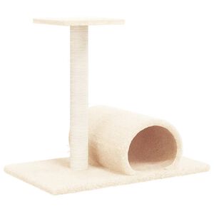 vidaXL kradsetr&aelig; med tunnel 60x34,5x50 cm cremefarvet
