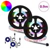 vidaXL LED Strip 2 pcs Sort og Gennemsigtig 450 mm Kobber og plastik
