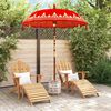 vidaXL Balinesisk parasol med base R&oslash;d 185 x 185 x 260 cm