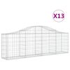 vidaXL buede gabionkurve 13 stk. 200x30x60/80 cm galvaniseret jern