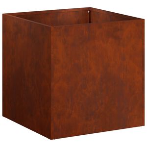 vidaXL Have Blomsterkrukke Rusten 25 x 25 x 25 cm Cortenst&aring;l