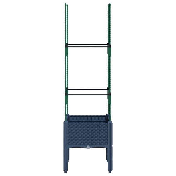 vidaXL plantekasse med espalier 40x40x142,5 cm PP blågrå