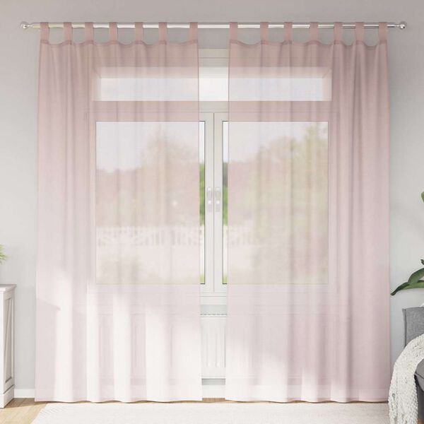 vidaXL voile-gardiner med l&oslash;kker 2 stk. 140x245 cm lyser&oslash;d