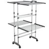 vidaXL t&oslash;rrestativ 2 niveauer med hjul 60x70x106 cm s&oslash;lvfarvet