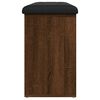 vidaXL skobænk 102x32x50 cm konstrueret træ brun egetræsfarve