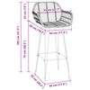 vidaXL Barstol 2 pcs Sort 55 x 52 x 92 cm Rattan og Jern