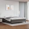 vidaXL springmadras med pocketfjedre medium 180x200x20 cm kunstl&aelig;der gr&aring;