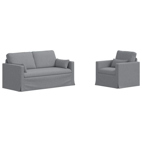 vidaXL Sofa 2 pcs Lysegr&aring; 158 x 78 x 80 cm Stof