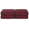 vidaXL Modulsofa 2 pcs Bordeaux 140 x 70 x 36 cm Stof