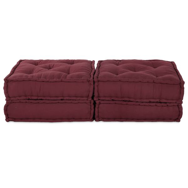 vidaXL Modulsofa 2 pcs Bordeaux 140 x 70 x 36 cm Stof
