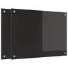 vidaXL Køkken bagvæg 2 pcs Sort 70 x 50 cm hærdet glas