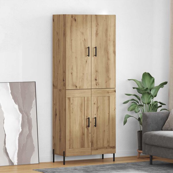 vidaXL Highboard Artisan Egetr&aelig; 69,5 x 34 x 180 cm Konstrueret tr&aelig;